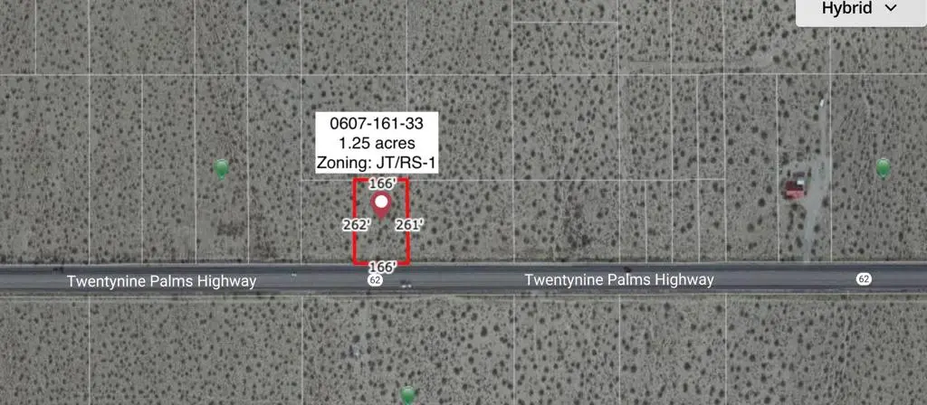 1.25 Acres On Hwy 62 Near Sunfair Road, Joshua Tree, CA — listing photo 1