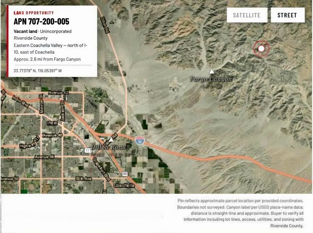 707200005 APN 10 Acres, Indio, CA — listing photo 1